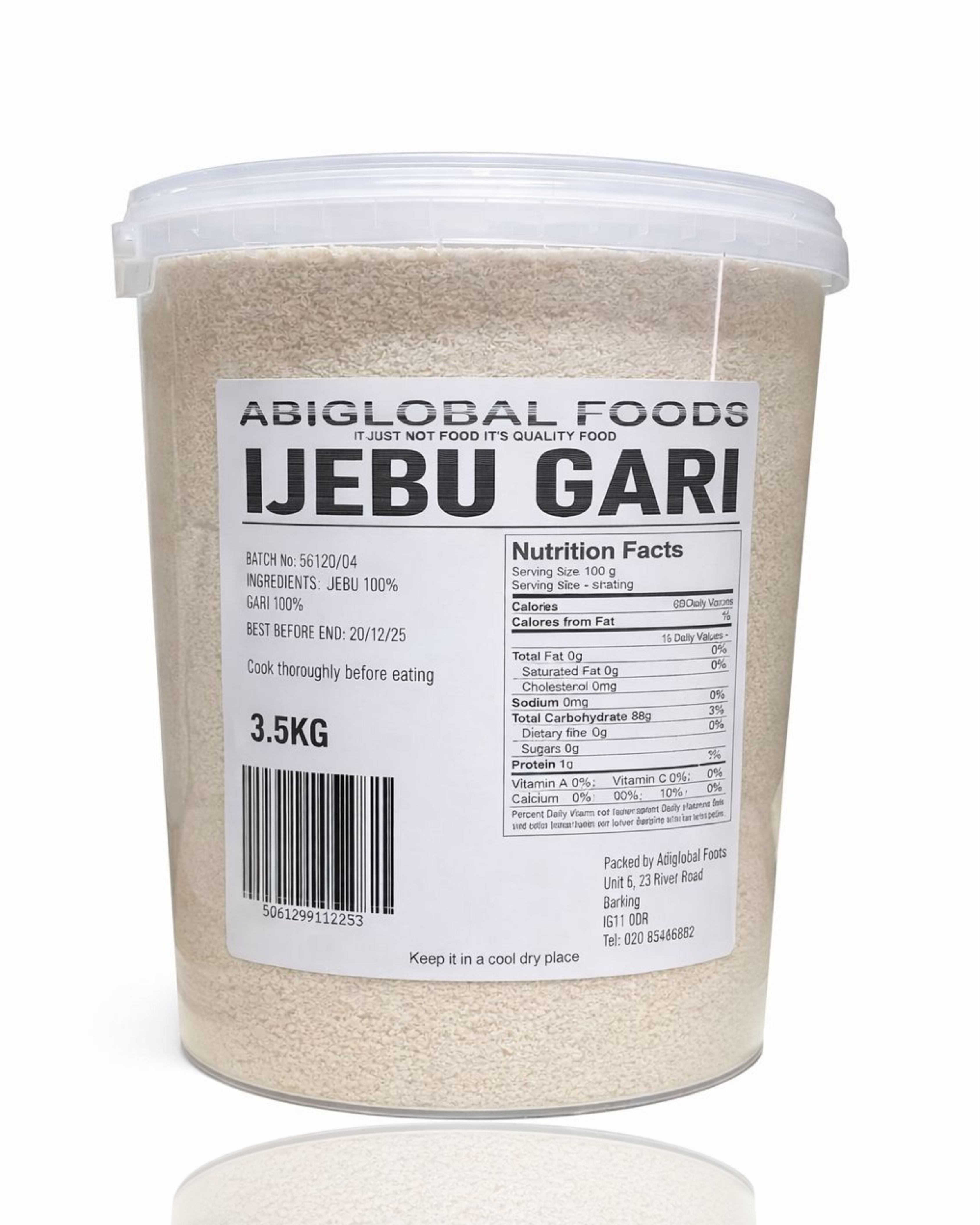 Ijebu Gari Bucket 3kg β Fine Fermented Cassava Flour UK
